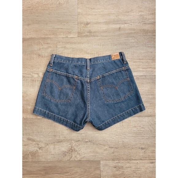 Vintage Women's Levis Denim Shorts Red Tab Dark Blue Size 5x3 - Picture 1 of 8
